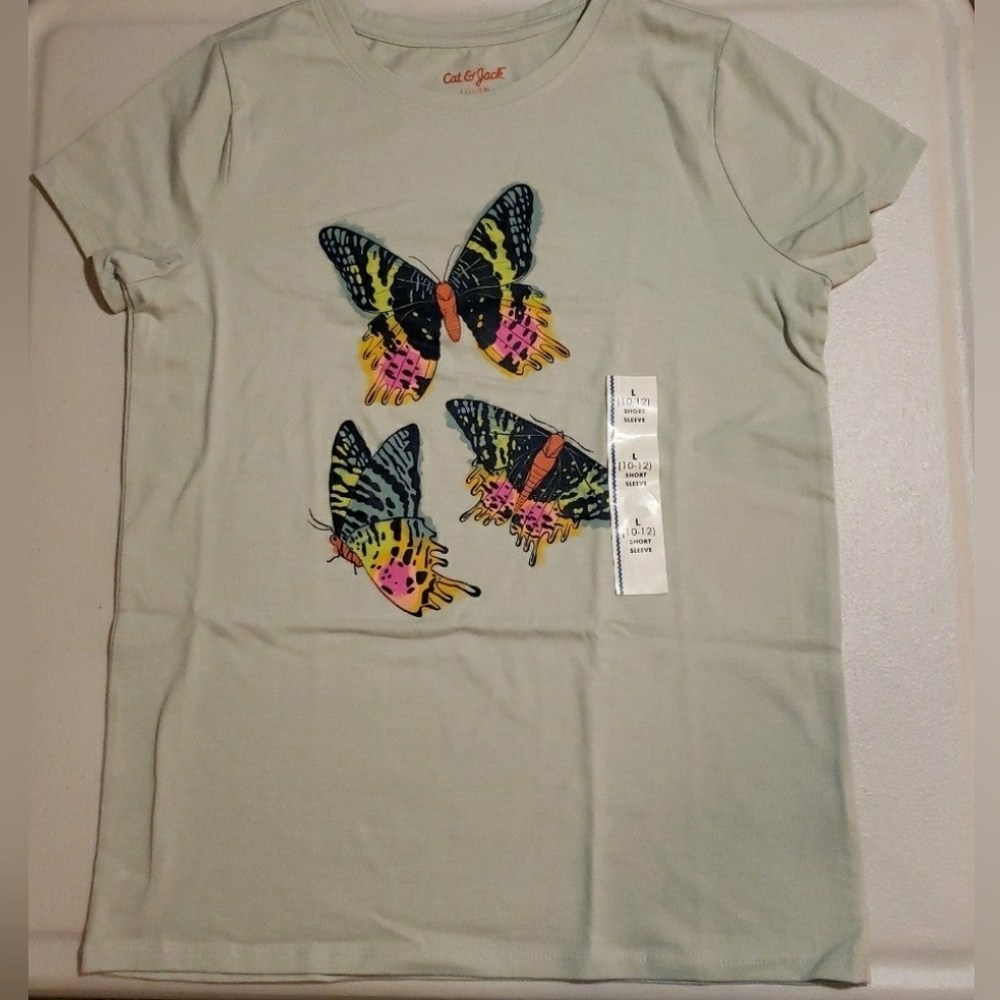 Girls Size L Butterfly T-Shirt *NWT*